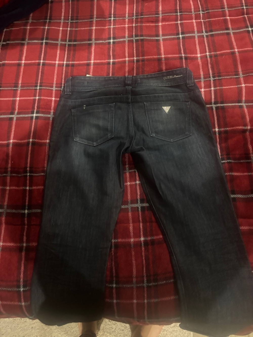 GUESS Dark Blue Denim Jeans with Triangle Logo